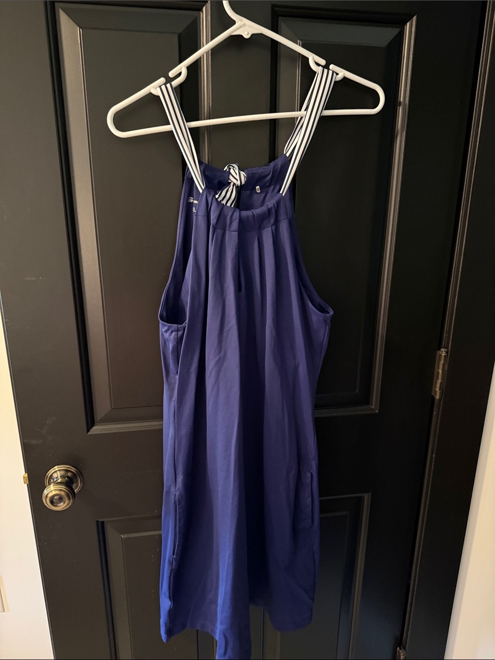 Tommy Bahama Royal Blue Swim Top with White Striped Tie